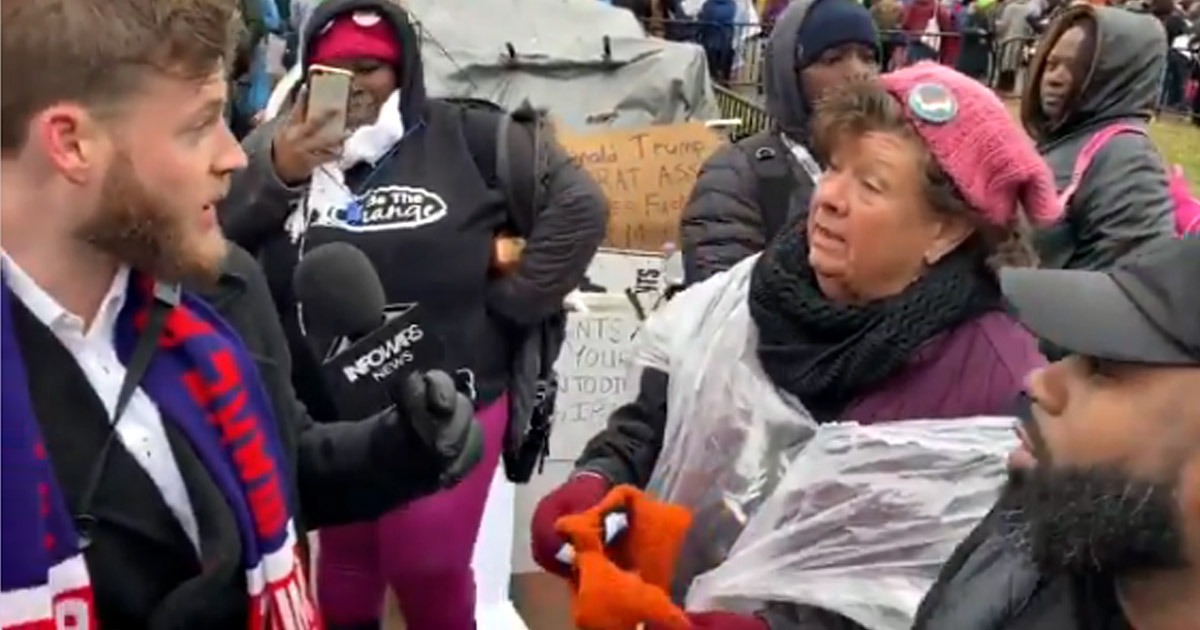 Women's March Protester Fight Owen Shroyer