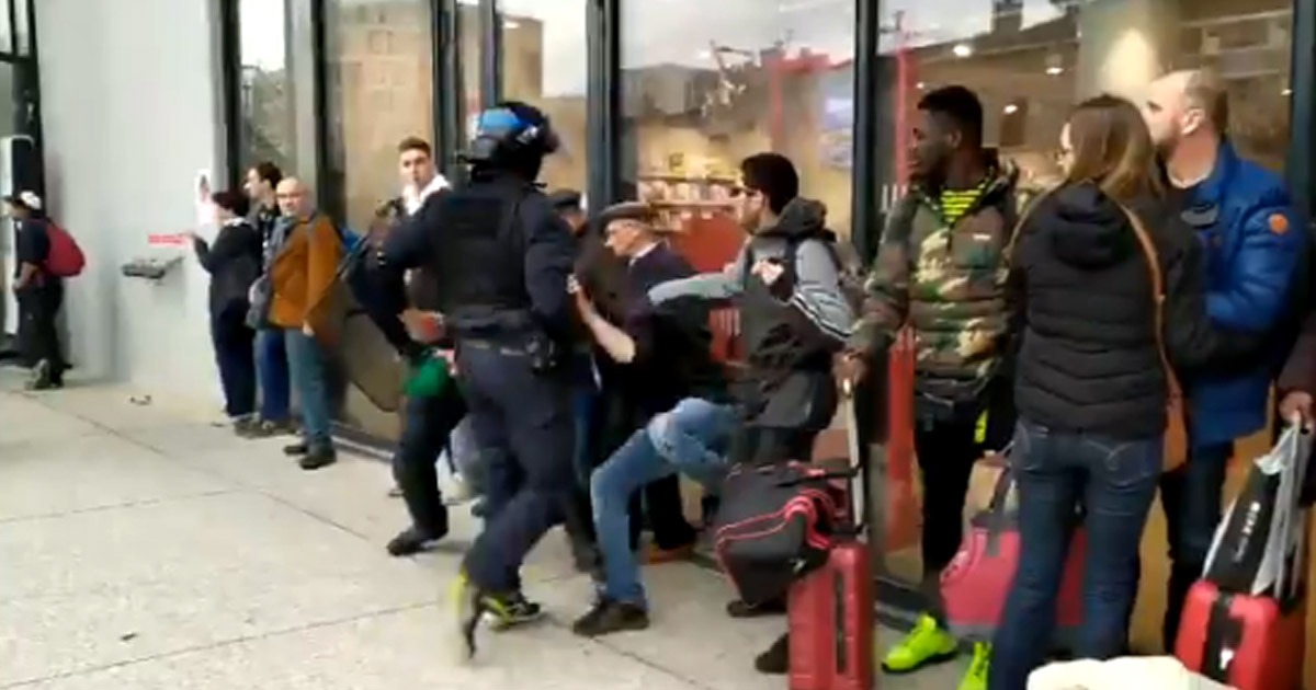 French Police Beat Protester