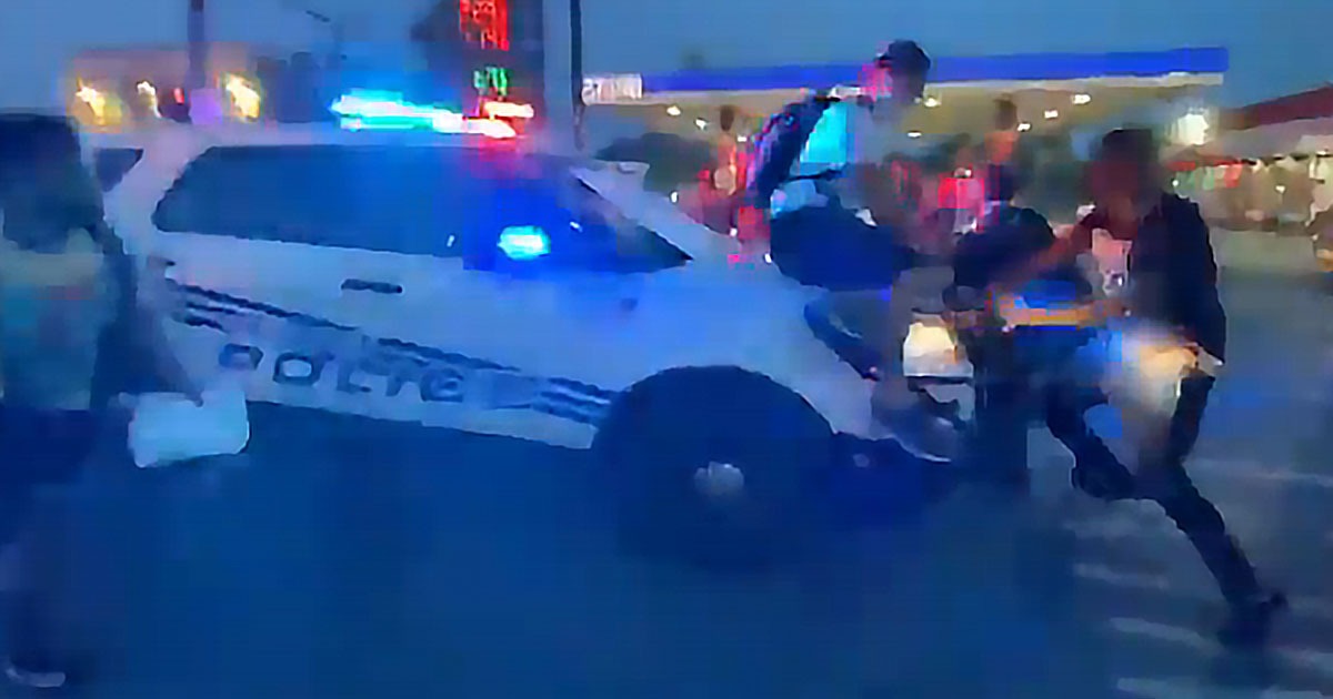Detroit Police Drive Through Protest