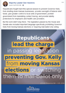 Kansas Prevents Mail in Voting Contact Tracing