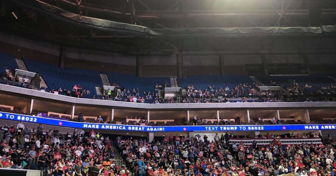 EXCLUSIVE PHOTOS Trump Rally Attendance Falters, Empty Seats Available