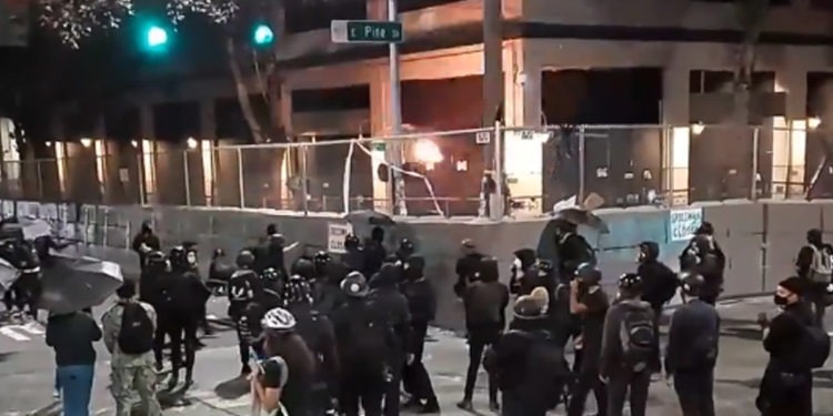 VIDEO: Seattle Antifa Rioters Throw Molotov Cocktails at Police Near ...