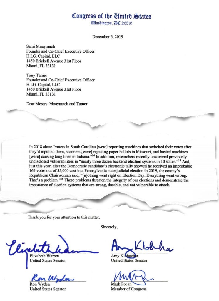 Warren, Klobuchar & Wyden Letter