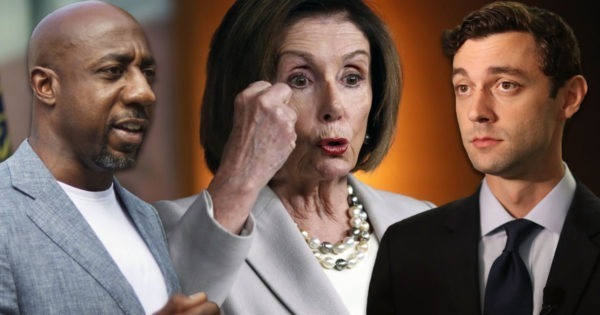 Raphael Warnock, Nancy Pelosi, Jon Ossoff