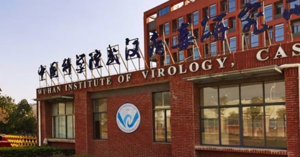 The sign of the Wuhan Institute of Virology at main entrance