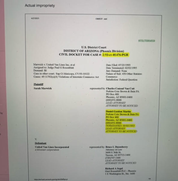 Perkins Coie Lawyer Argues Before Arizona Audit Judge, Who
Worked For Firm That Merged With Perkins Coie 3