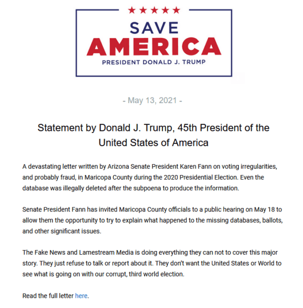 BREAKING: Trump Responds To 17.5% Ballot Discrepancy In
Arizona, Claim That Biden Likely ‘Did Not Win’ The State 2