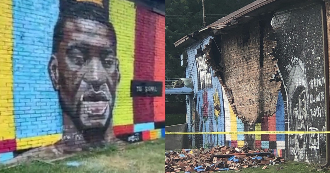 lightning strike destroys mural