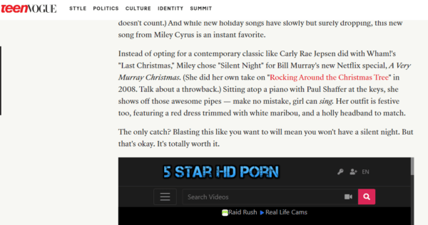 Teen Vogue Pornography Screenshot