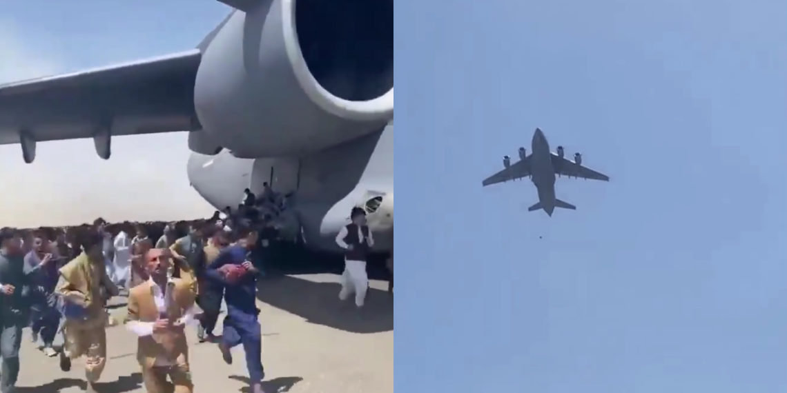 VIDEO: Afghan Civilians Cling To US Plane During Takeoff, Seen Falling ...