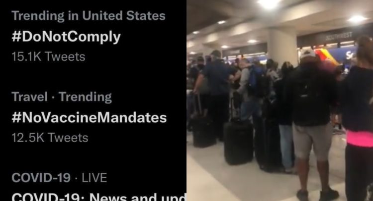 RESISTANCE: #DoNotComply, #NoVaccineMandates Trend Amid Airline Vaccine Showdown, Thousands Of Flights Cancelled