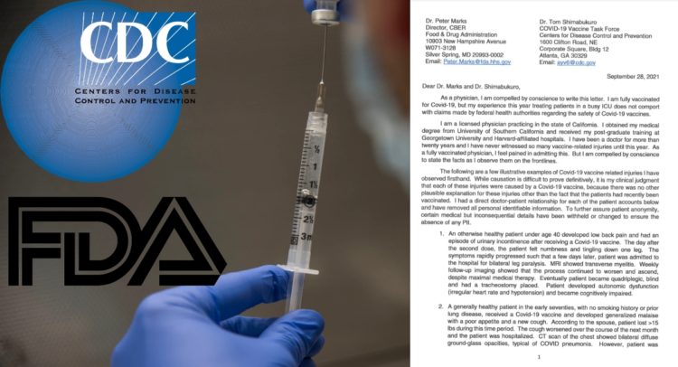 ICU Doctor Describes Nightmarish COVID-19 Vaccine Injuries In Letters To FDA, CDC, Lawyer Says Agencies Haven’t Replied