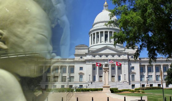 Composite with unborn baby and Arkansas Capitol
