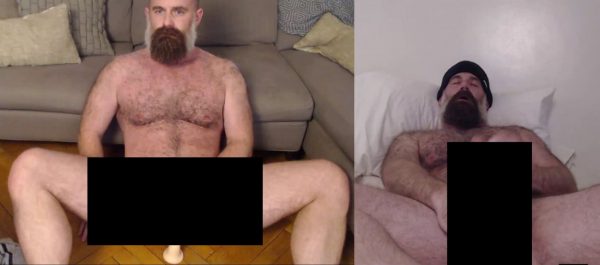 Censored images of Jack Murphy engaged in anal stimulation