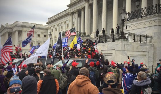 Crowd outside US Capitol