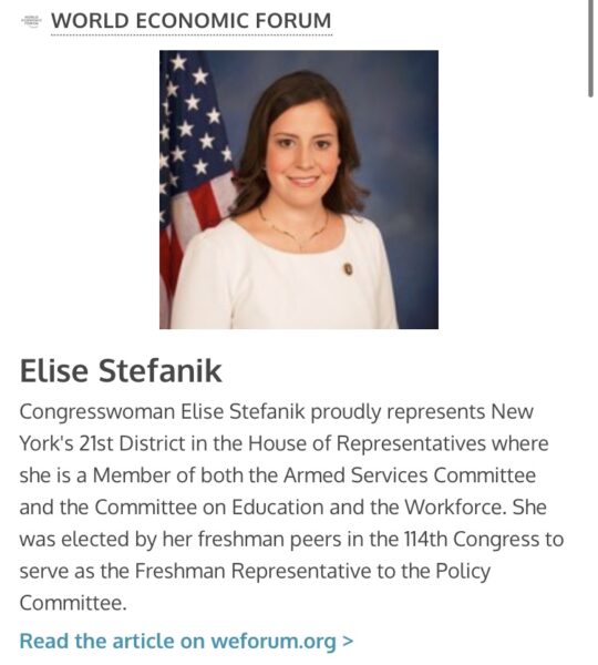Elise Stefanik WEF Bio