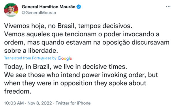Brazil VP Twitter