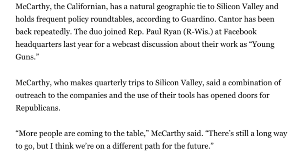 Kevin McCarthy Silicon Valley