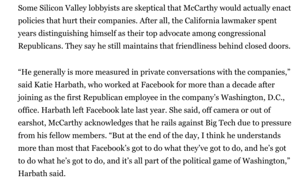 Kevin McCarthy Facebook Politico