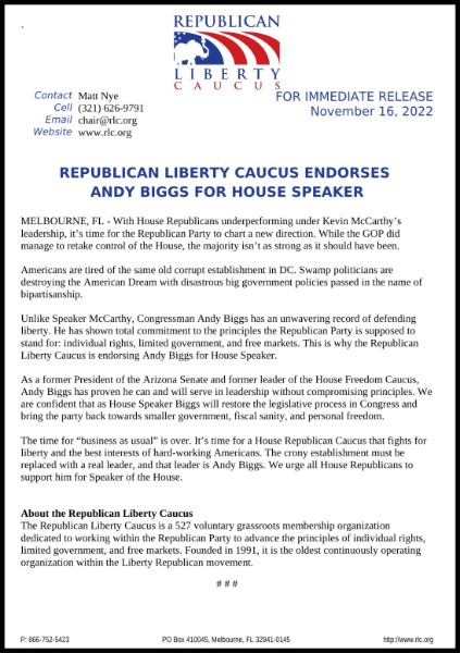 Liberty Caucus Andy Biggs