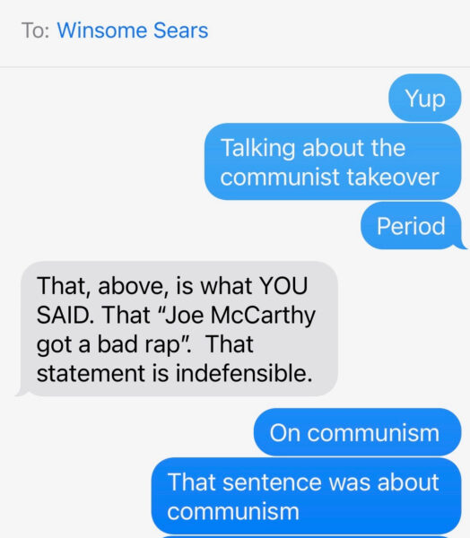 Winsome Sears Communist Texts
