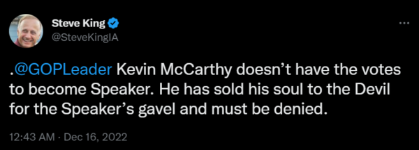 Steve King on Kevin McCarthy