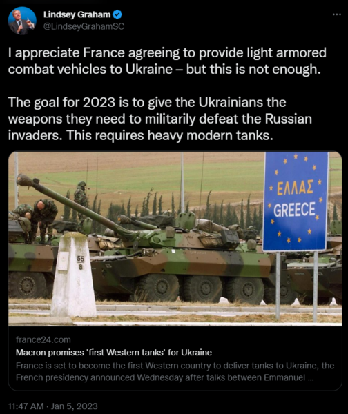 Lindsey Graham Ukraine Tanks