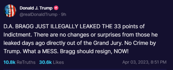 Trump Bragg Leak