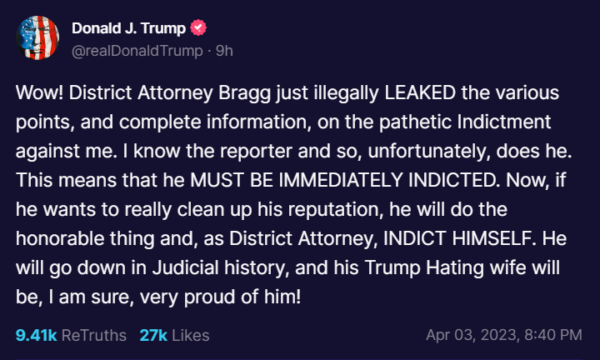 Trump Bragg Indict Yourself