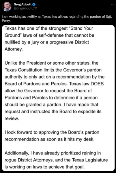 Greg Abbott Perry Pardon