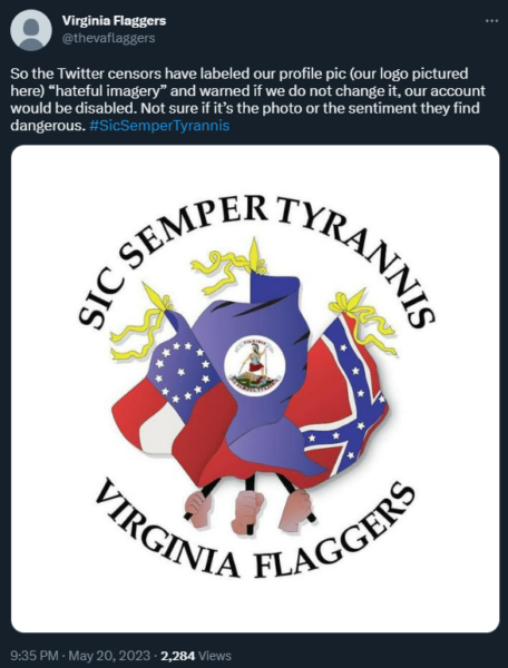 Virginia Flaggers Twitter Censorship