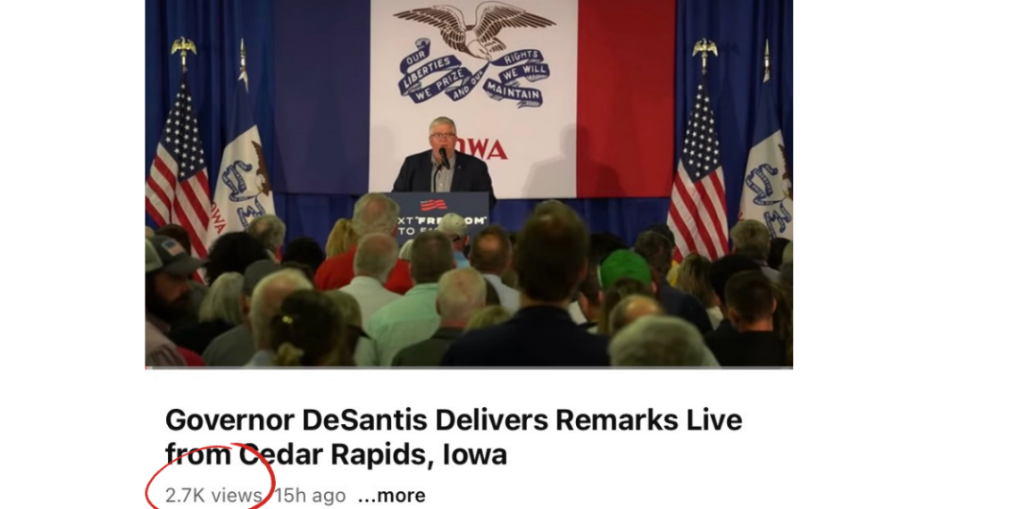DeSantis is Failing to Attract Views and Crowds in Iowa