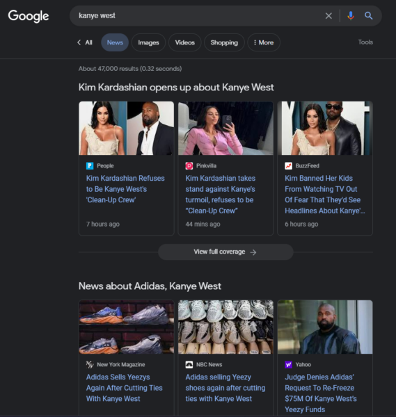 Kanye West Stories and Search Results