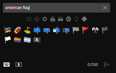 YouTube American Flag Emoji