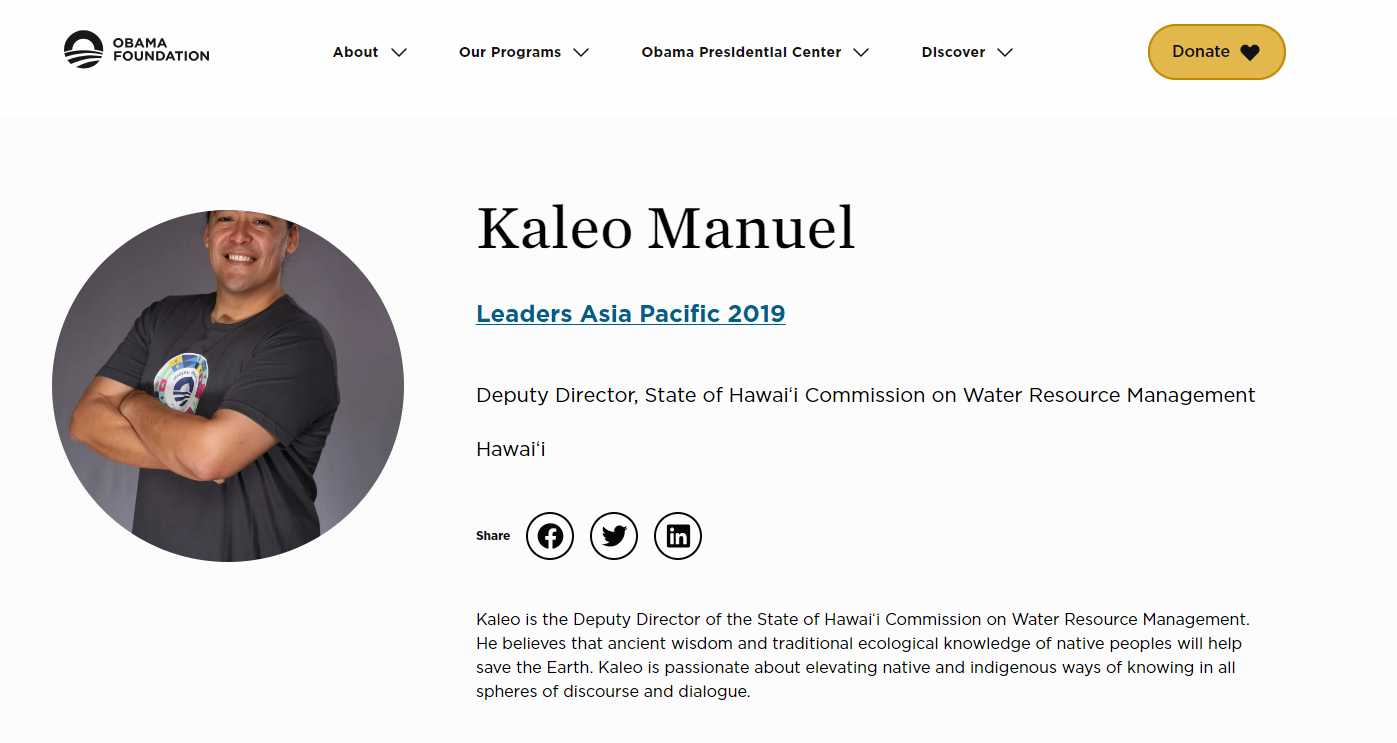 Kaleo Manuel Hawaii Water