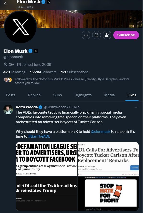 Elon Musk ADL
