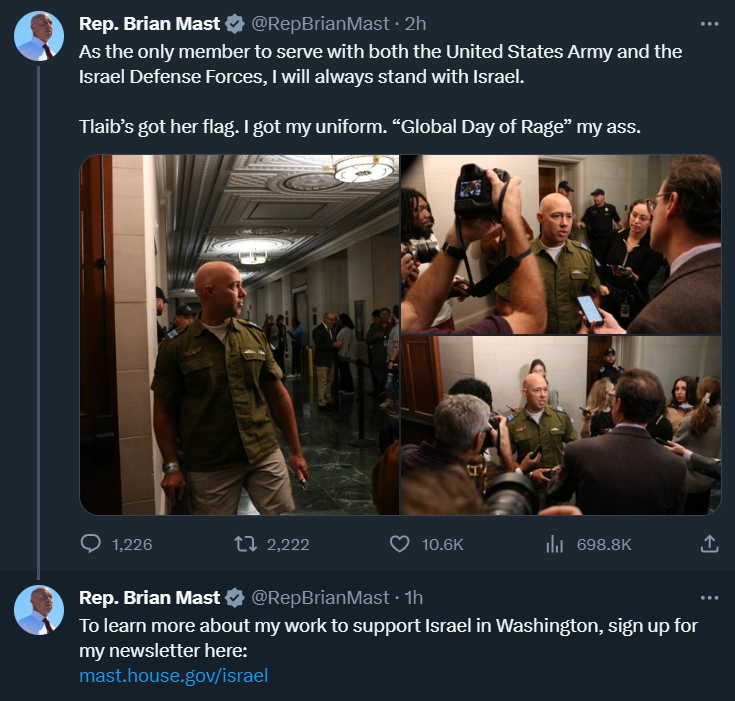 Brian Mast Israeli Uniform