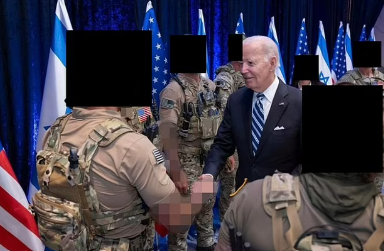 Biden with American Troops in Israel