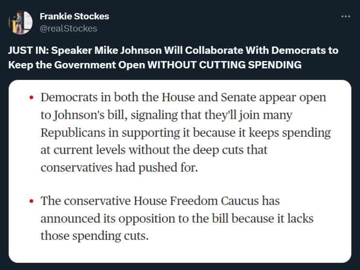 Johnson Spending Bill Democrat Support