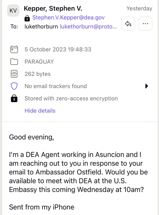 Paraguay Narcos Email