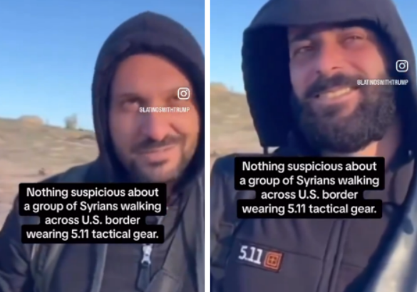 Video: Syrians in Tactical Gear Cross Southern Border, Stop to Talk with Interviewer