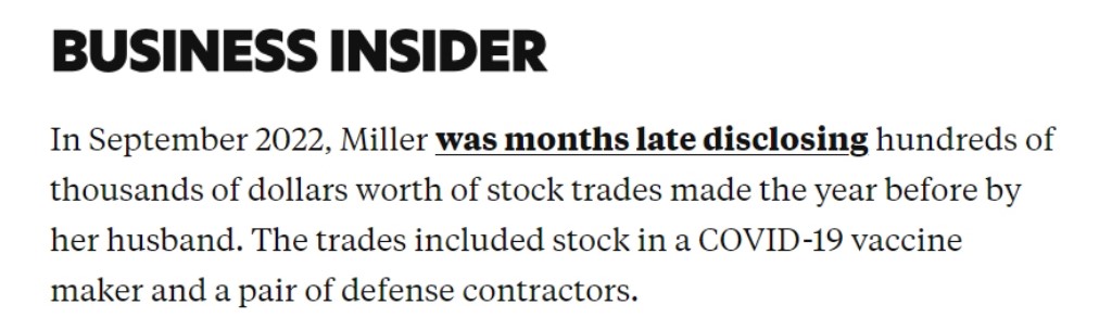 Carol Miller Violates Insider Trading STOCK Act